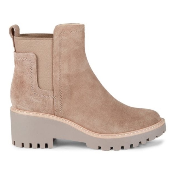 Dolce Vita Haily Suede Leather Ankle Boots in Taupe Size 9.5m - Picture 1 of 9